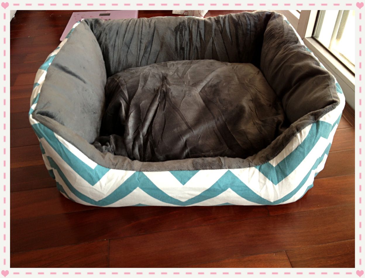 2017 Cotton Canvas Pet Chevron Zig Zag Dog Bed House With Soft