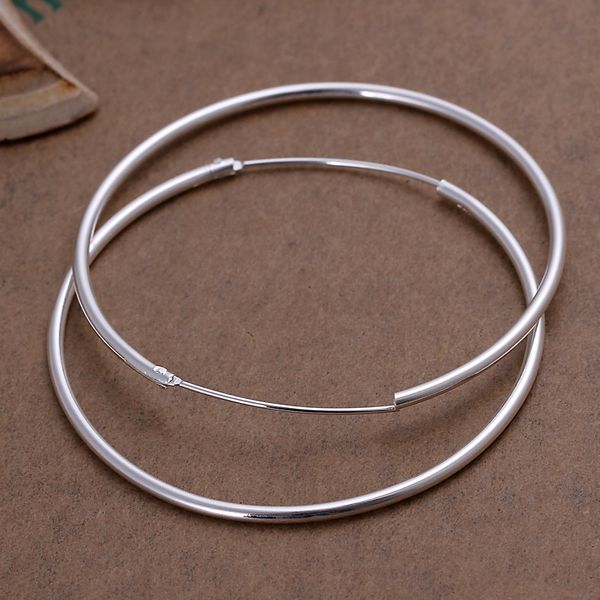925 Sterling Silver Charms Cicles Hoops Earings E042 Holidays Presentlådor 289T