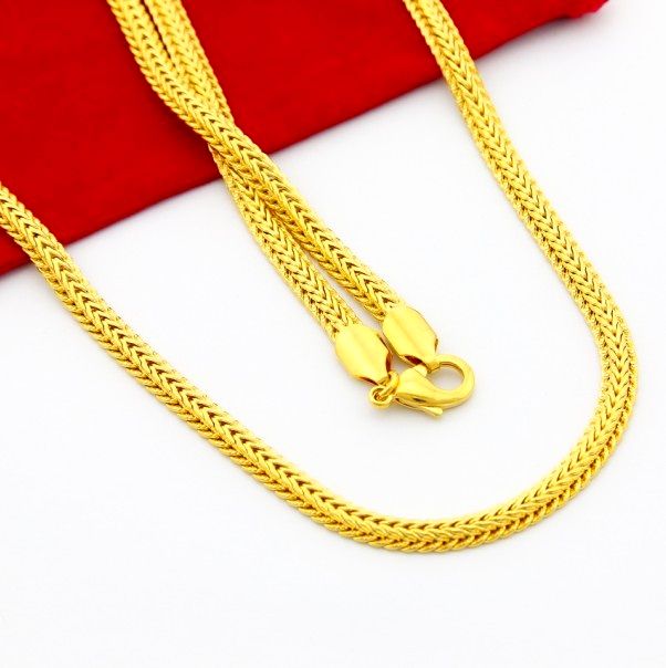 2020 High Quality Vacuum Plating 24K Gold Snake Chain Necklace 5MMX64CM