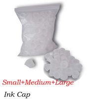 White Tattoo Ink Cups For Tattoo Gun Needle Ink Tips Grips Kits Large+Medium+Small 3 Sizes