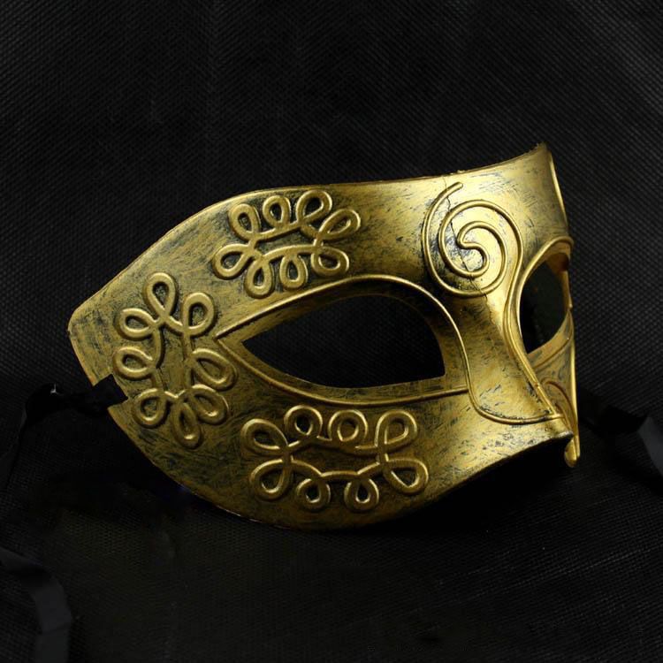 Retro Roman gladiator Halloween party masks man woman children Mardi Gras Masquerade mask two colors Silver, Gold