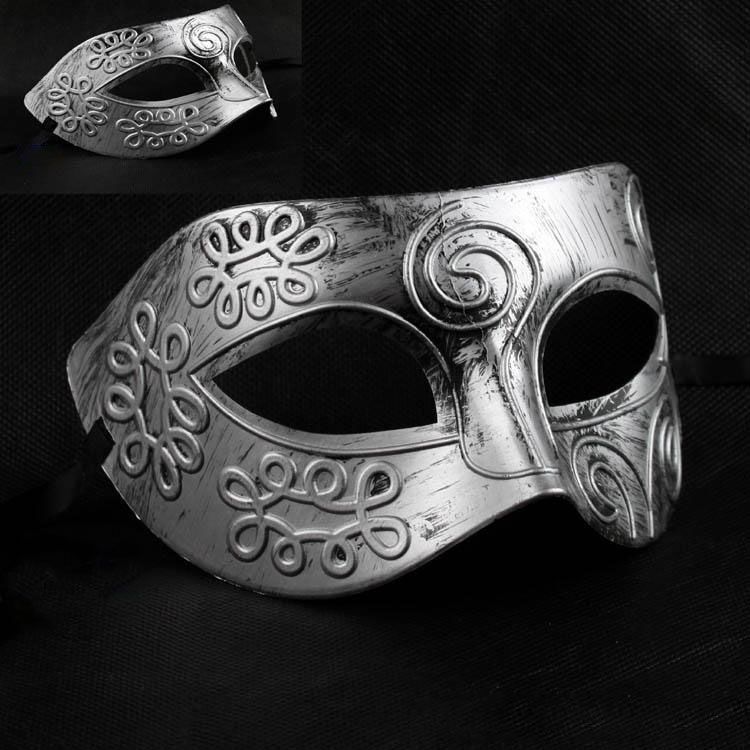 Rétro romain Gladiateur Halloween masques fête d'enfants femme homme Mardi Gras mascarade masque deux couleurs argent, or