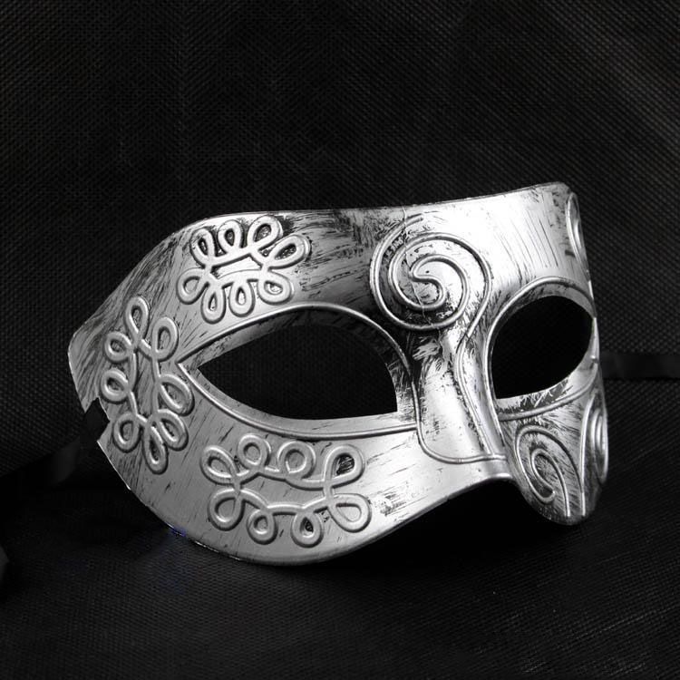 Retro Roman gladyatör Cadılar Bayramı partisi maskeleri erkek kadın çocuk Mardi Gras Masquerade iki rengi Gümüş, Altın maske