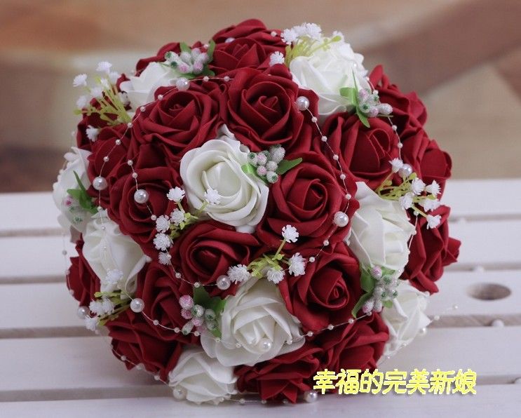 Wedding Favors Wedding Bouquet Sweetheart Roses Artifical Silk Flower