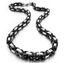 Bracciale con collana a catena bizantina in argento nero da 7,5 mm Set di gioielli in acciaio inossidabile 316L per gioielli NATALIZI da uomo, 22' e 9''