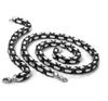 Bracciale con collana a catena bizantina in argento nero da 7,5 mm Set di gioielli in acciaio inossidabile 316L per gioielli NATALIZI da uomo, 22' e 9''