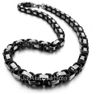 Black silver 7.5mm byzantine chain necklace & bracelet 316L Stainless Steel jewelry set for men's XMAS jewelry,22' and 9''