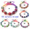 New hot kids' mix color clay beads and colorful nylon cord handmade bracelets DIY jewelry 12pcs/lot drop shipping