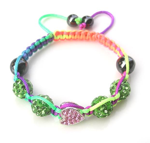 New hot kids' mix color clay beads and colorful nylon cord handmade bracelets DIY jewelry drop shipping