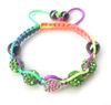 New hot kids' mix color clay beads and colorful nylon cord handmade bracelets DIY jewelry 12pcs/lot drop shipping