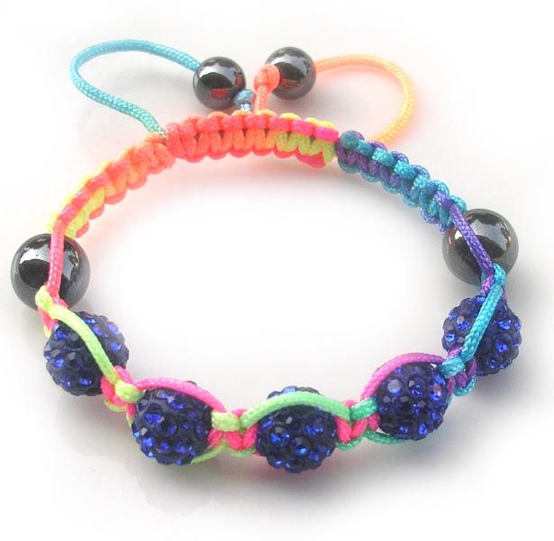 New hot kids' mix color clay beads and colorful nylon cord handmade bracelets DIY jewelry drop shipping