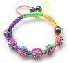 New kids' mix color clay beads and colorful nylon cord handmade bracelets DIY jewelry 12pcs lot drop 2796