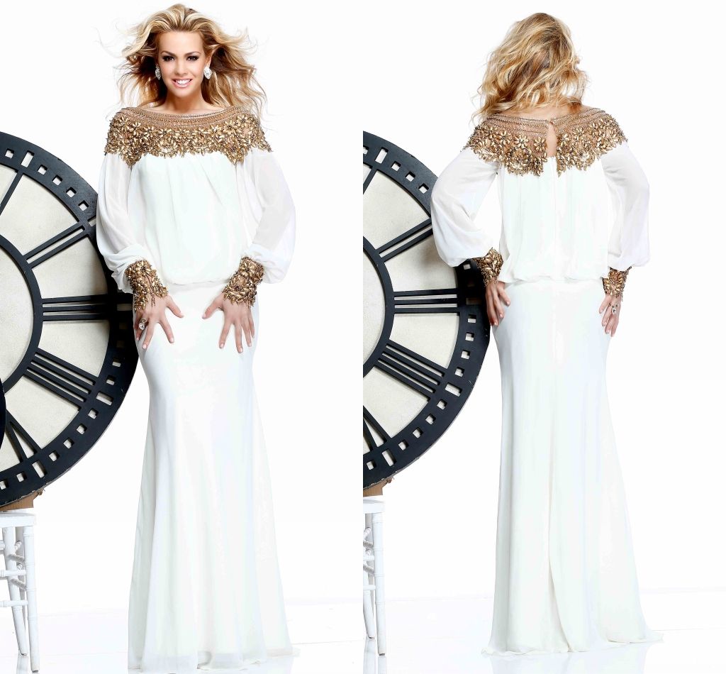 2014 New Long Sleeve Prom Dresses Party Queen Dresses Evening Dresses