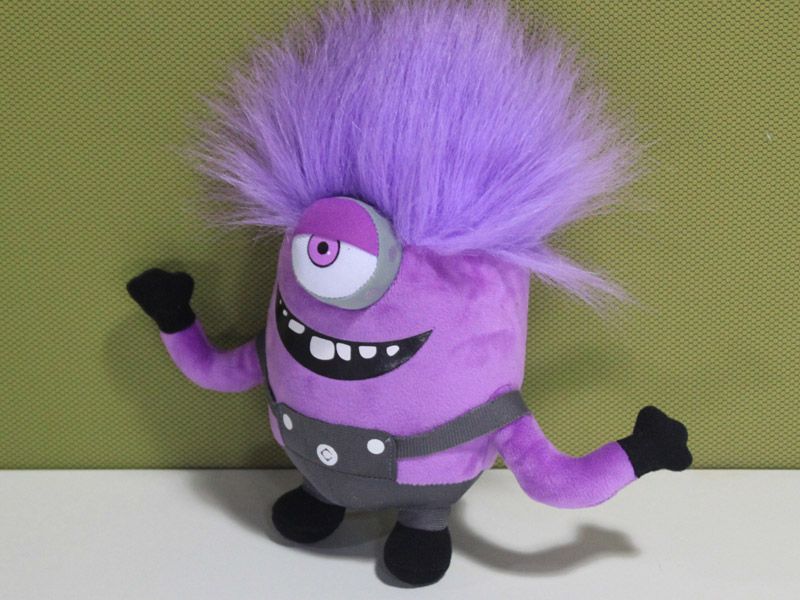 2020 Despicable Me 2 Purple Evil Minion One Eye 3d Plush Doll 7