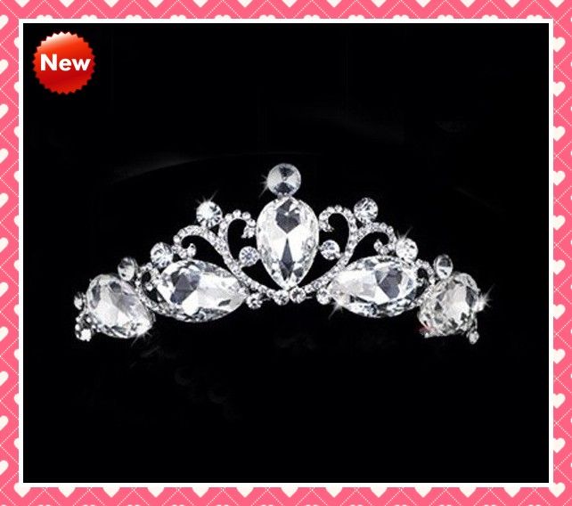 STOCK 2022 New High Quality Fashion Designer With Crystals Royal Rhinestone Tiara Hairpiece Crowns Wedding Bridal Tiaras Tiara Crowns Crown