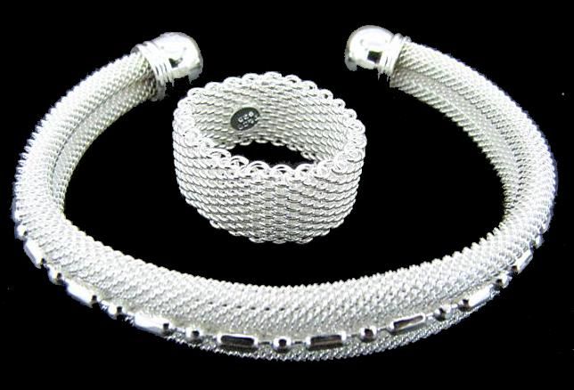 with tracking number New Fashion women's charming jewelry 925 silver 12 mix Bracelet, Earrings & Necklace jewelry set