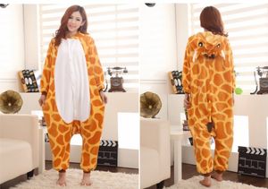 Cartoon Animal Giraffe Unisex Adult Flannel Onesies Onesie Pajamas Kigurumi Jumpsuit Hoodies Sleepwear For Adults Welcome Wholesale Order
