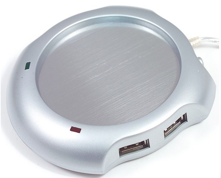 New USB 4 Ports Hub Warm Coffee Cup Warmer Gadget Heater From
