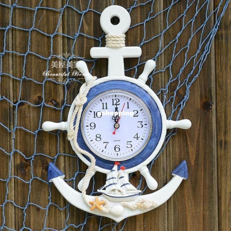 Wooden Anchor Wall Decor mediterranean style wooden anchor wall clock rudder wall clock Wooden Anchor Wall Decor mediterranean style wooden anchor wall clock rudder wall clock