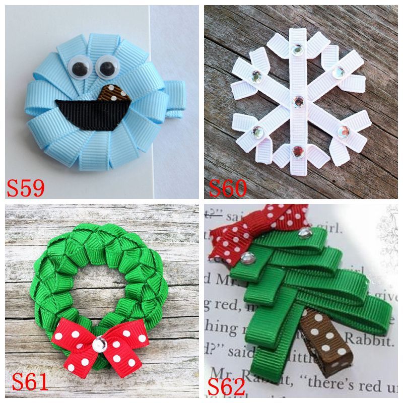 Kids Ribbon Sculpture Clips Baby Grosgrain Ribbon Bow Hair Clip