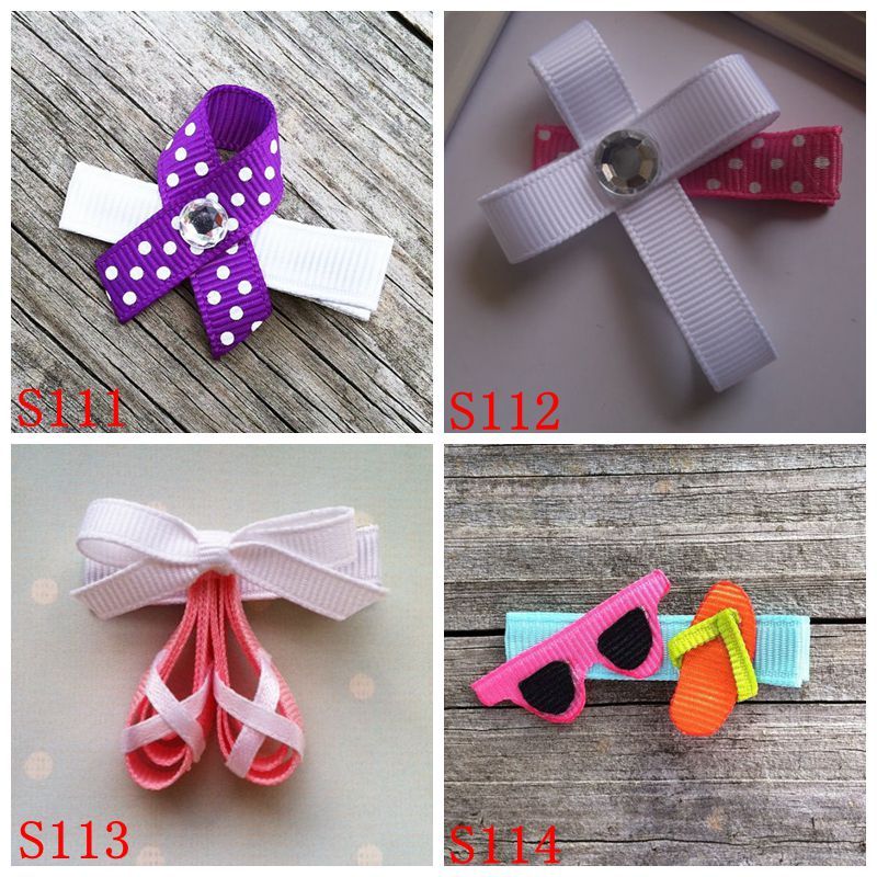 Kids Ribbon Sculpture Clips Baby Grosgrain Ribbon Bow Hair Clip