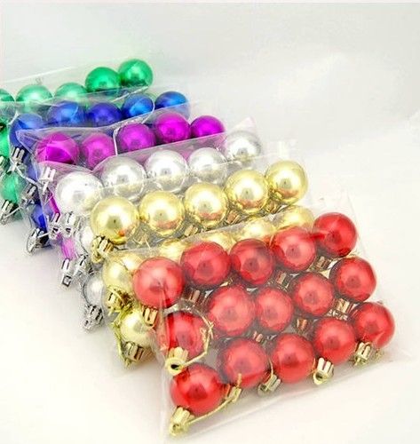 mix colors 3cm 4cm 6cm 3cm Matt Color Christmas Ball Laser Bright Balls For Christmas Tree Decoration New Year Adornos Navidad