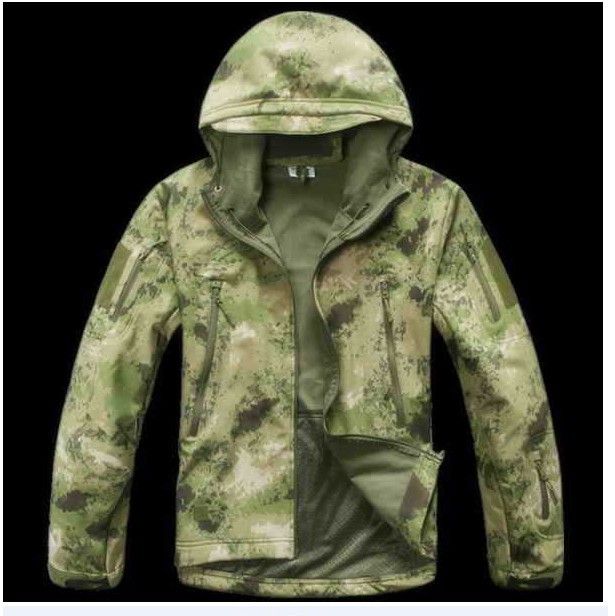 TAD Windbreaker Jacket A-tacs FG Military Outdoor Sports Jacket Soft Hard Shell Windproof Jacket Coat 