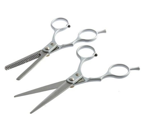 Regular Hairdressing Hair Salon Skärning Tunna Silver Shears Stainless Steel Scissors Set Tool