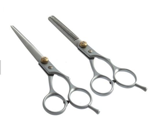 Regular Hairdressing Hair Salon Skärning Tunna Silver Shears Stainless Steel Scissors Set Tool