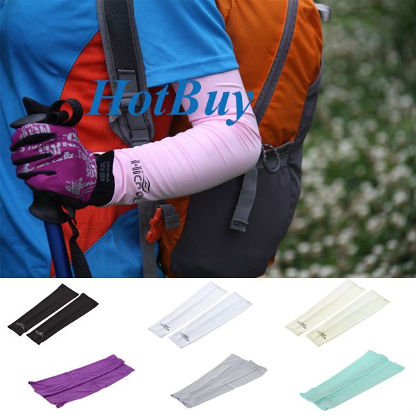 Cooling Athletic Sport Skins Arm Sleeves Sun Protective UV Cover Golf ...