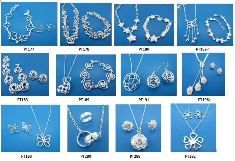 Gratis verzending met trackingnummer de beste hot sell dames delicate cadeau sieraden 925 verzilverde mix sieraden set