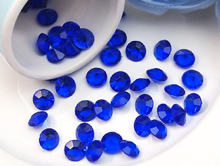 Royal Blue 8mm Wedding Table Confetti Decoration Diamond Gems Scatter Crystals 