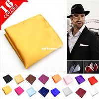 Wholesale Male Mens Silk Pocket Square Solid Color Towel Handkerchiefs Tower Snot rag Hanky Hankies