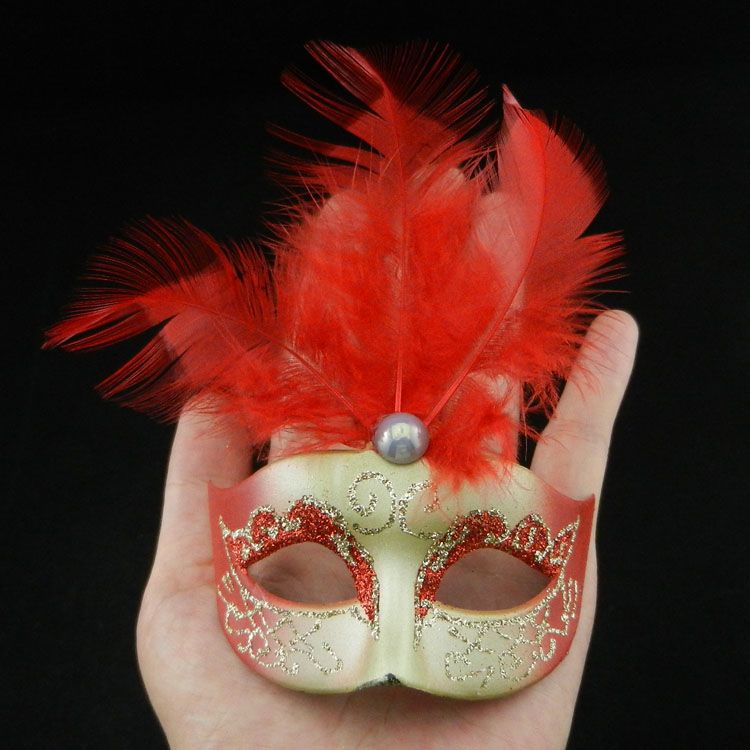 en vente mignon plume mini masque vénitien mascarade fête décoration nouveauté Halloween fête cadeau faveur de mariage livraison gratuite mélange couleur