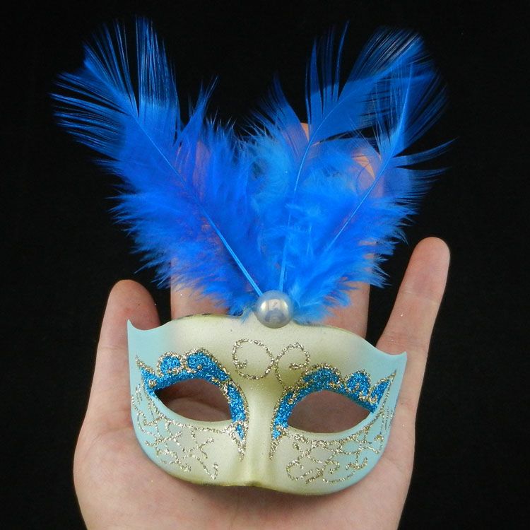 på rea Supper Mini Mask Venetian Masquerade Feather Mask festdekoration söt bröllopspresent Carnival Mardi Gras Prop mix färg