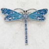 12 adet / grup Toptan Kristal Rhinestone Emaye Dragonfly broş Moda Kostüm Pin Broş takı hediye C369