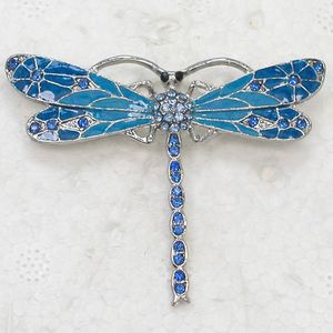 12pcs/lot Wholesale Crystal Rhinestone Enameling Dragonfly brooch Fashion Costume Pin Brooch jewelry gift C369