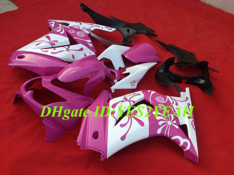 Injection Fairing body kit for KAWASAKI Ninja ZX250R ZX 250R 2008 2012 EX250 08 09 10 11 12 pink white Fairings bodywork KH68