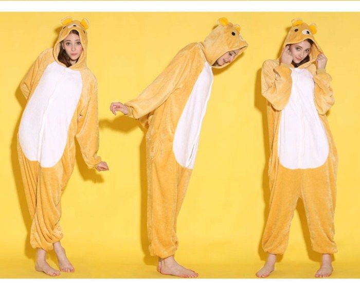 漫画の動物のrilakkuma aruisexアダルトの片方の片方Pajamas Kigurumi Jumpsuitのパーカーパーカーのための眠学服ウェルカム卸売順序