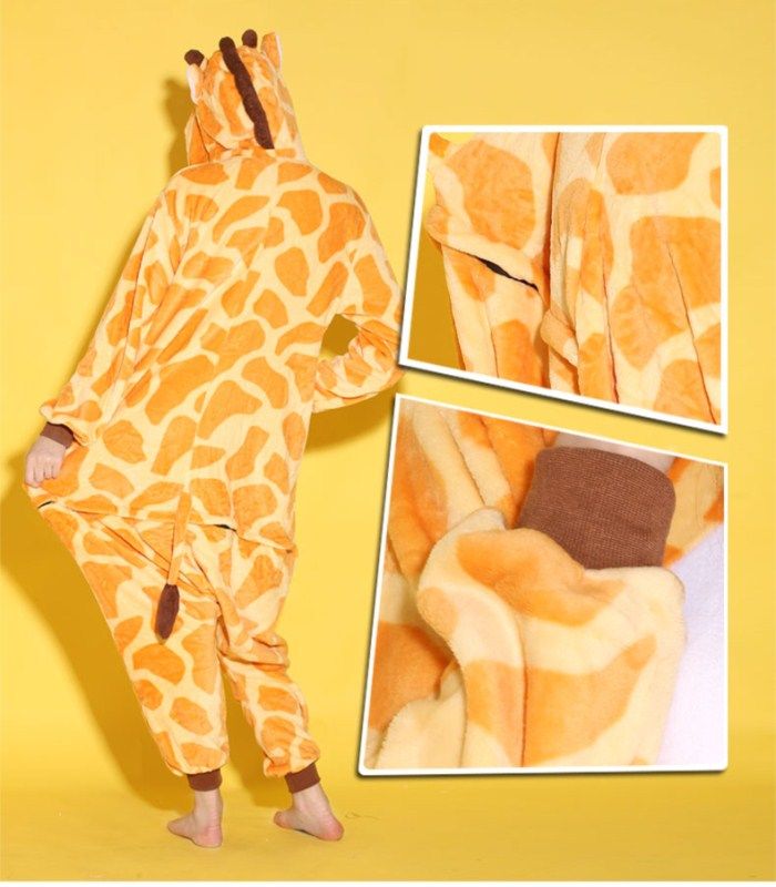 Unisexe Animal de Bande Dessinée Girafe Adulte Onesies Onesie Pyjamas Kigurumi Combinaison Hoodies Vêtements De Nuit Pour Adultes Bienvenue Commande En Gros