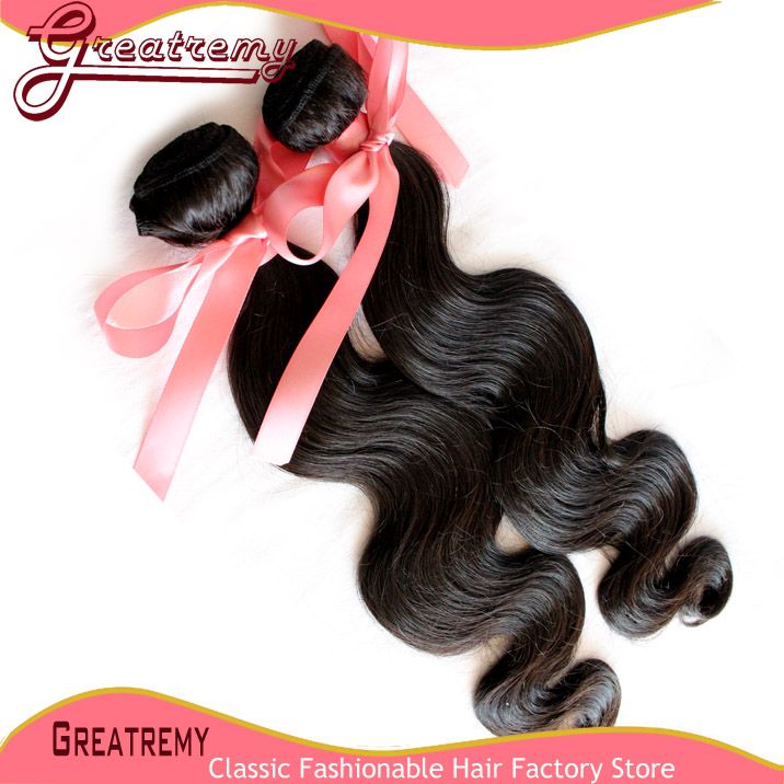 Greatemy indian 100% obearbetad mänsklig hår väft väv kroppsvåg naturlig färg färgbar jungfru hår väftförlängningar 8-30inch / parti