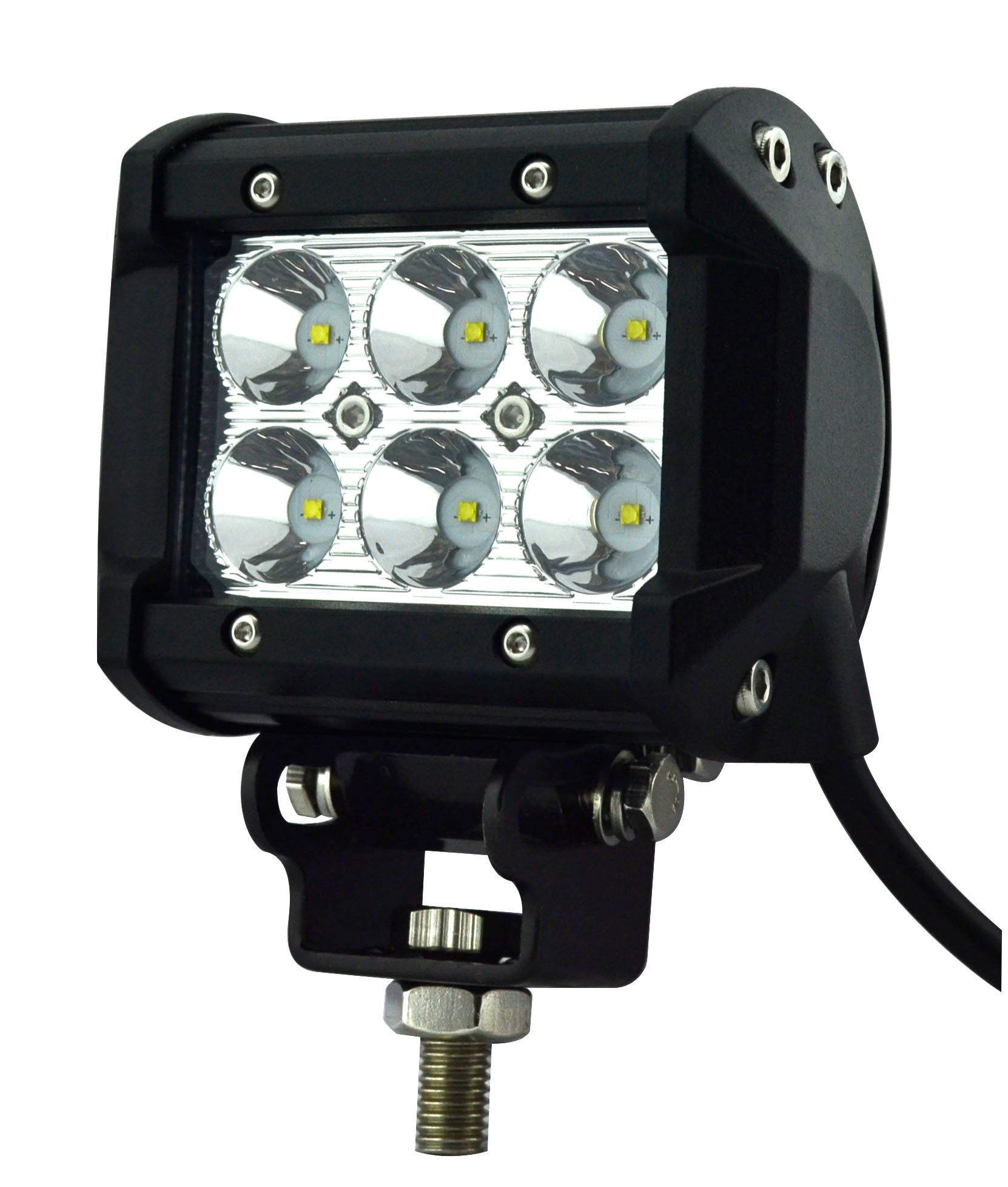 Whole 4inch 4 18w 1260lm Cree Led Work Light Bar Flood Cree 18w Led Work Light Bar 3w 6leds For Suv Stv Utv Offroad Use Super Bright Plug And Play