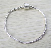 Yepyeni 16-21 cm Gümüş kaplama yılan zincir Avrupa bilezik moda takı DIY için