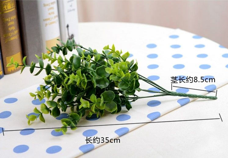 35 CM longo Simulação de Eucalipto Artificial seda plantas verdes em vasos de plantas de Flor Artificial decoração de casamento em casa 20 pçs / lote Frete grátis