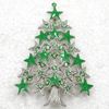 12pcs / lot Wholesale bunten Kristallrhinestone Emailling Weihnachtsbaum Pin Brosche Weihnachtsgeschenk Broschen C550