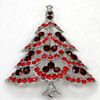12 teile/los Großhandel Mode Weihnachten Broschen Kristall Strass Weihnachtsbaum Pin Brosche Weihnachten geschenke C666