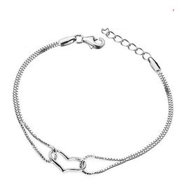 lobster clasp charms for bracelets Canada - Heart Bracelets for Women Love Charms Hand Jewelry CZ Diamond Zirconia 30% 925 Sterling Silver Bangle Bracelet