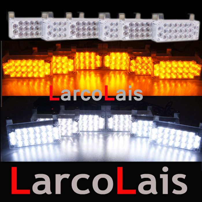 LarcoLais 6x22 LED Strobe Lights & Fire Flashing Blinking Emergency Recovery Security Light Amber White