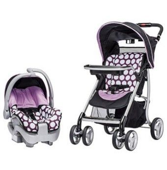 purple travel system stroller