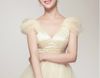 간단한 V 넥 뚜껑 슬리브 Bridemaid 드레스 라인 무릎 길이 프릴 레이스 업 새틴과 얇은 웨딩 파티 드레스